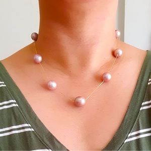 Genuine Cultured Edison Station Pearl Necklace in 18k Solid Gold